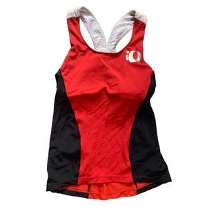 pearl izumi built in bra Cycling black red white atheltic workout tank top xs